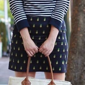 J. Crew Pineapple Print Basketweave Mini Skirt size 2